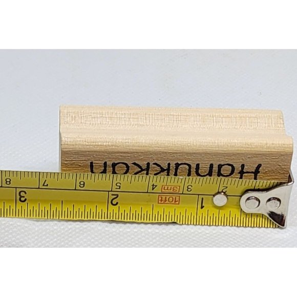 Nicole Quality Value Holiday Expressions Happy Hanukkah Wood Rubber Stamp - Picture 5 of 8